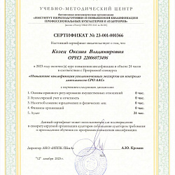 Сертификат о повышении квалификации от 12.12.2025 Козец О.В.